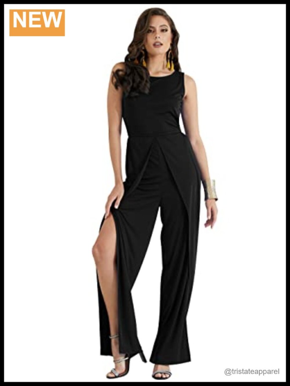 KOH KOH Sleeveless Wide Leg Jumpsuit Romper Floor Length Plus Size Semi Formal